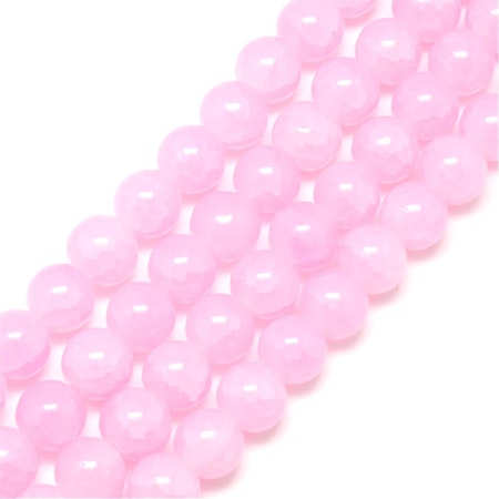 Sträng glaspärlor, Dovt krackelerade Im so pink, 8mm (100st)