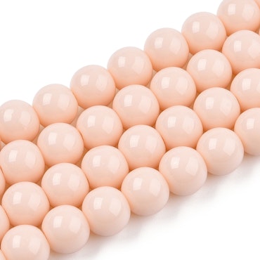 Sträng glaspärlor, baking paint, peachpuff, 8mm (50st)