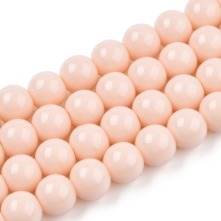 Sträng glaspärlor, baking paint, peachpuff, 8mm (50st)