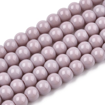 Sträng glaspärlor, baking paint, rosybrown, 4mm (99st)