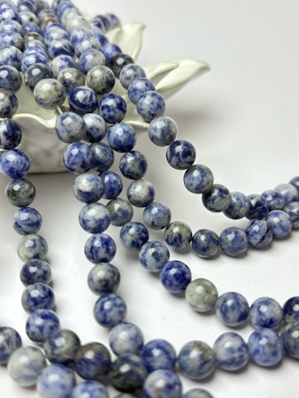 Sträng, pärlor av äkta Blue spot jasper, 8mm (45st)