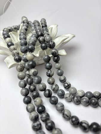 Sträng, pärlor av naturlig silk netstone, 8mm (45st)