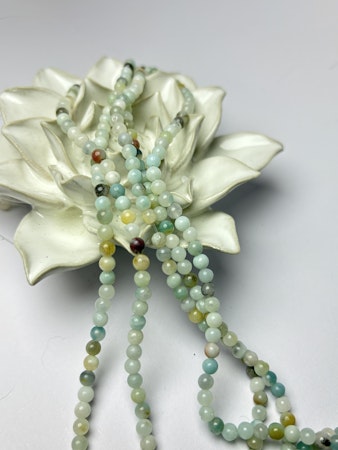 Sträng, pärlor av äkta Flower Amazonite, 4,5mm (90st)