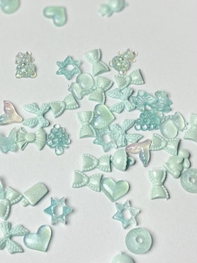 Turkos Söt mix, nail art, mini flatbacks (50st)