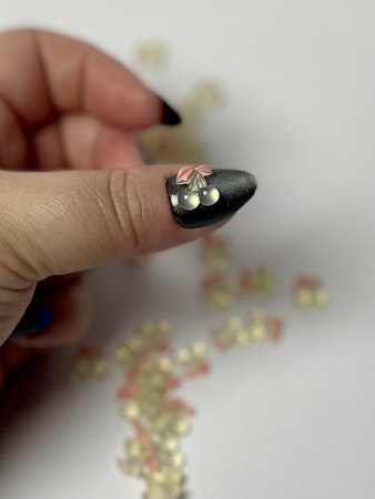 Körsbär, mini, nail art, 10mm (45-50st)