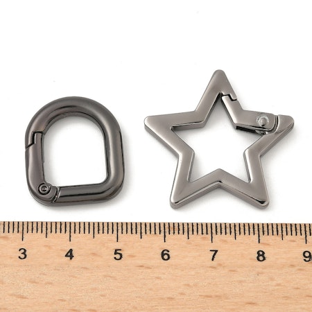 Spring gate ringar, till nyckelring, mix, 19-47mm (5st)