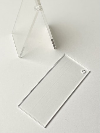 Akrylplatta för DIY nyckelring, 66x28mm