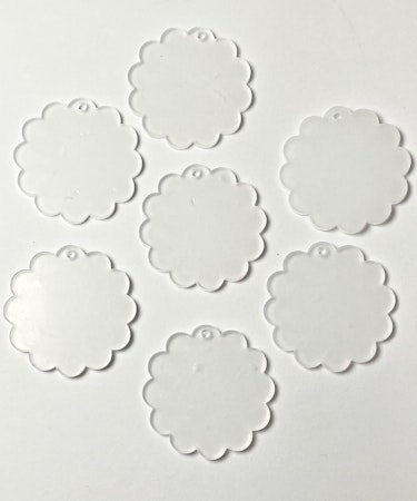 Akrylplatta för DIY nyckelring, blomma, 49x49mm