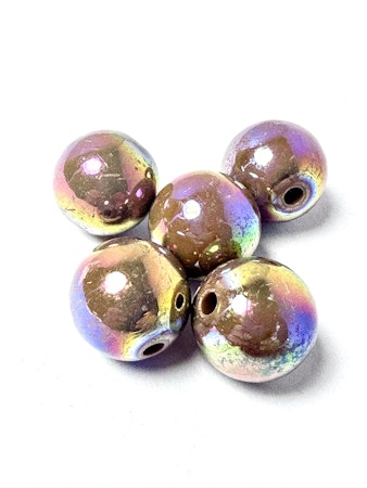 Stora pärlor, chocolate rainbow, 16mm (5st)