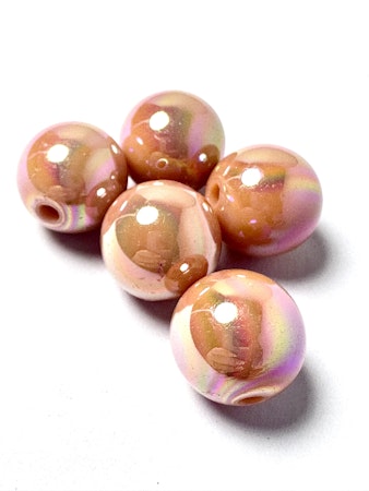 Stora pärlor, caramel rainbow, 16mm (5st)
