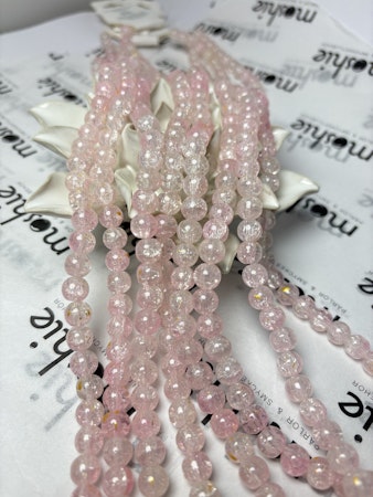 Sträng med glaspärlor, fairydust, ballerina, 8mm (103st)