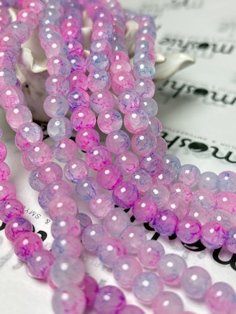 Sträng med glaspärlor, Earth fizzy pop, 8mm (100st)
