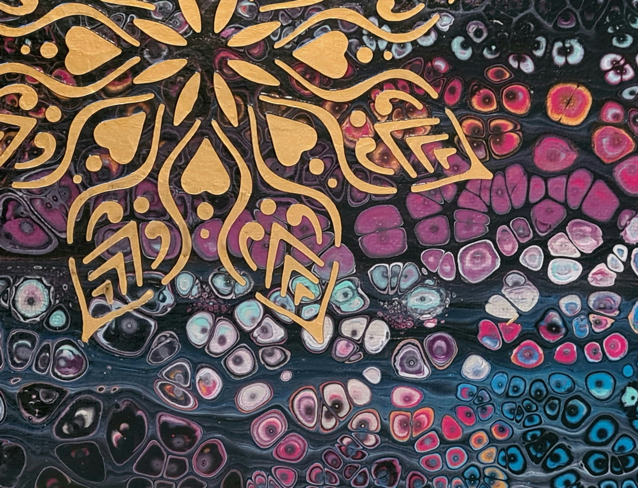 Canvastavla Akryl Acrylic Pouring - www.bellebi.se