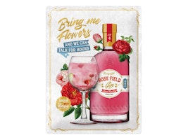 Plåtskylt Pink Gin Flowers