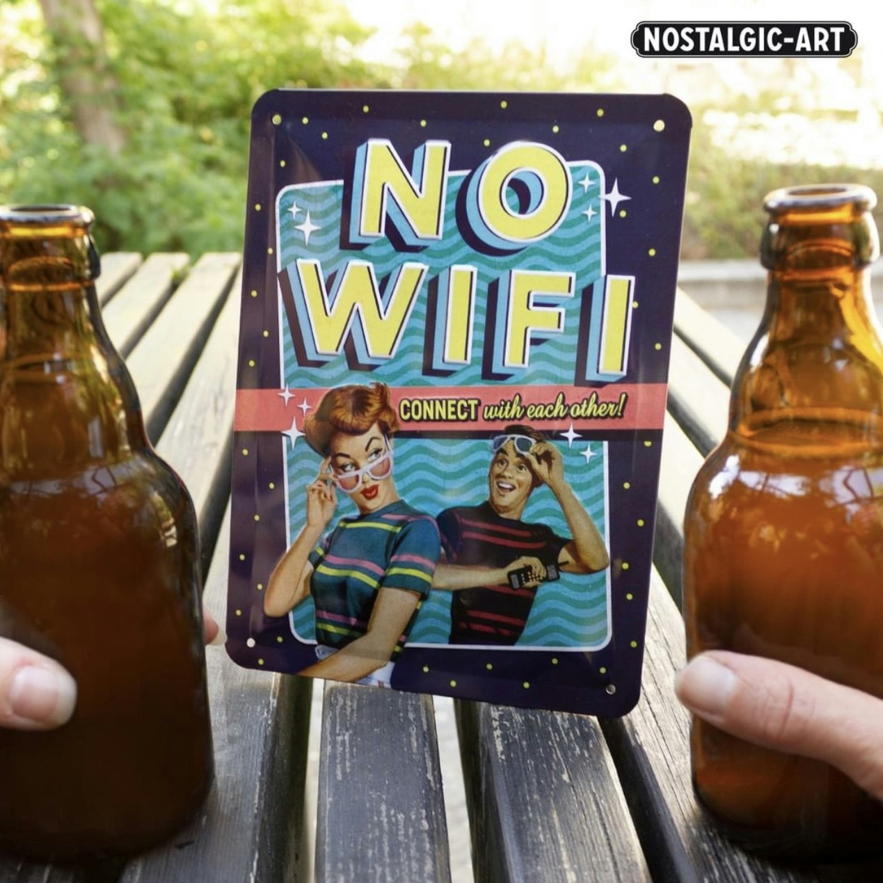 No WiFi Plåtskylt Retro Nostalgi - www.bellebi.se