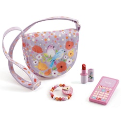 Ljuslila väska med accessoarer