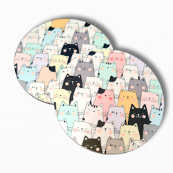 Glasunderlägg Katter i 2-pack