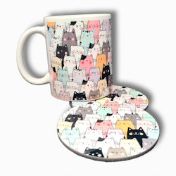 Glasunderlägg Katter i 2-pack