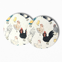 Glasunderlägg Höns i 2-pack