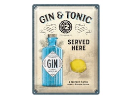 Plåtskylt Gin & Tonic 30x40 cm