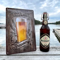 Plåtskylt Beer and Water 20x30 cm
