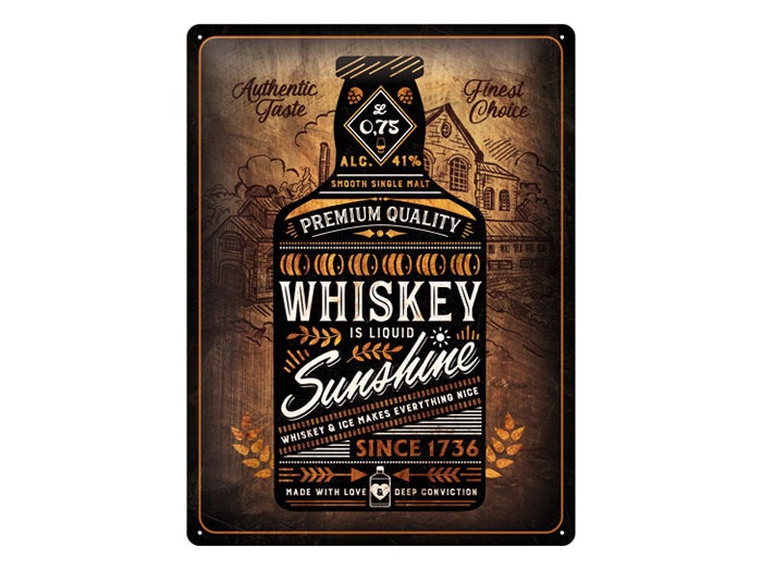 Plåtskylt Whiskey Sunshine 30x40 cm Retro Nostalgi - www.bellebi.se