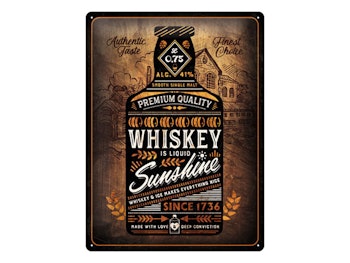 Plåtskylt Whiskey Sunshine 30x40 cm