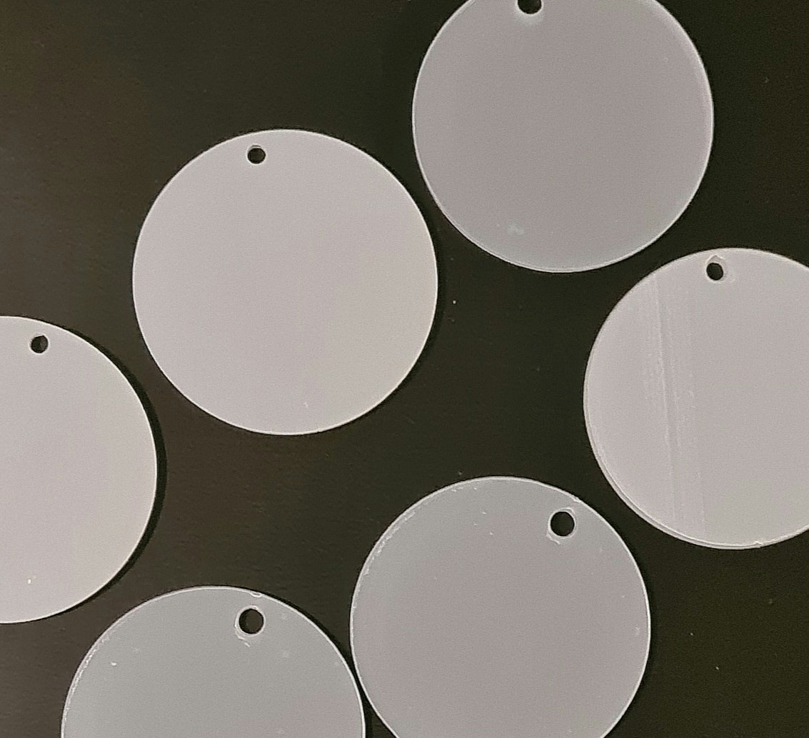 Transparent cirkel i akryl 6-pack, 5 cm