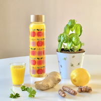 Vattenflaska i glas "Vintage Apple"