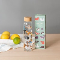 Vattenflaska i glas "Nine lives"