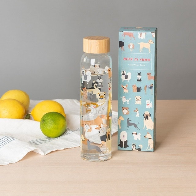 Vattenflaska glas lock bambu nostalgi retro - www.bellebi.se