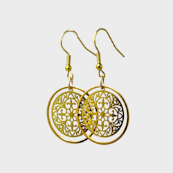Örhängen med cirkel & ornament