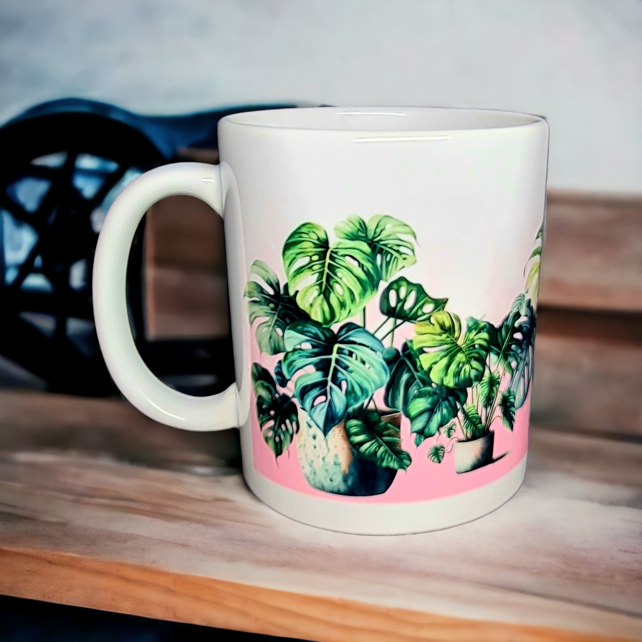 Mugg monstera monstrera kruka växter present - www.bellebi.se