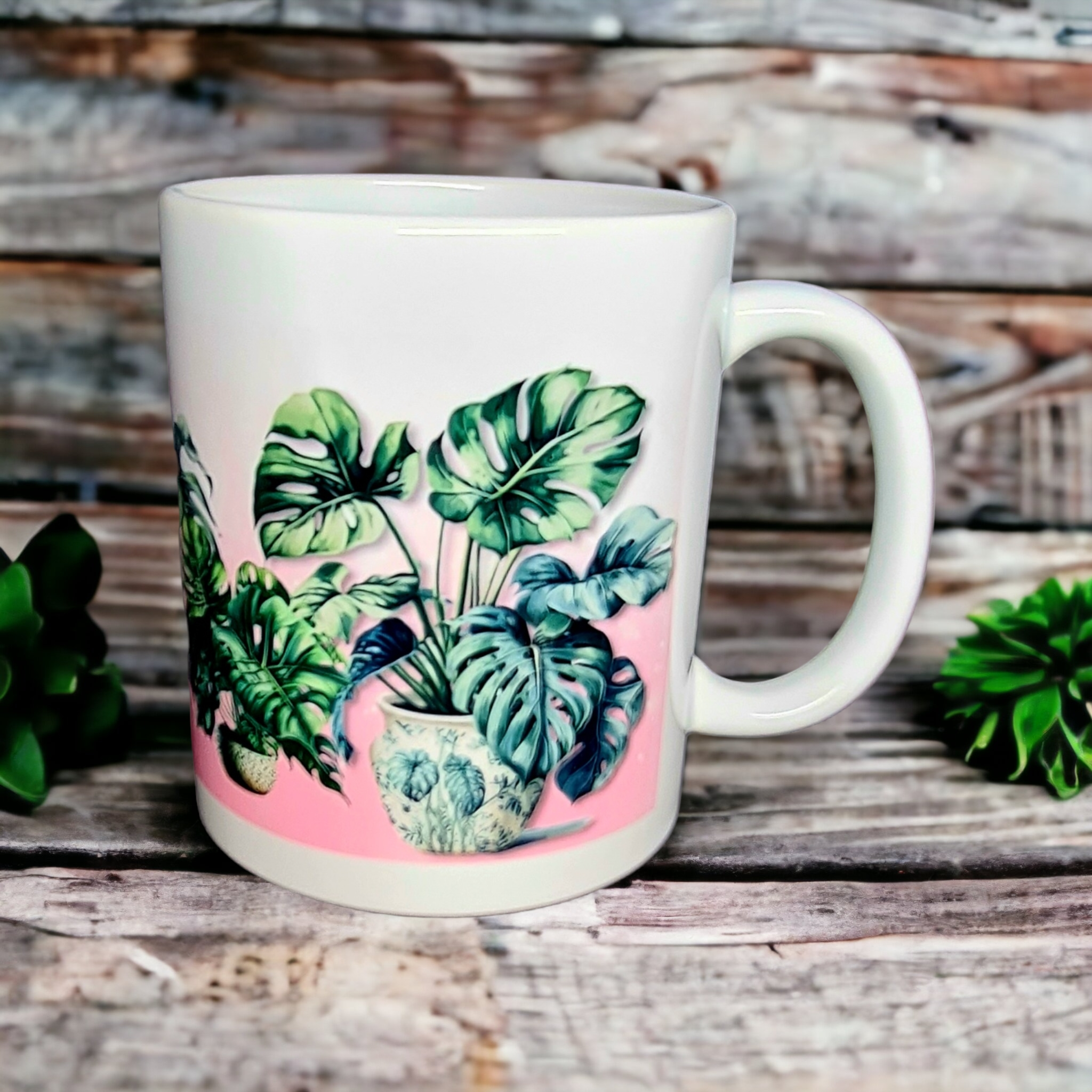 Mugg monstera monstrera kruka växter present - www.bellebi.se