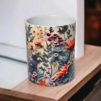 Vacker blomstermugg