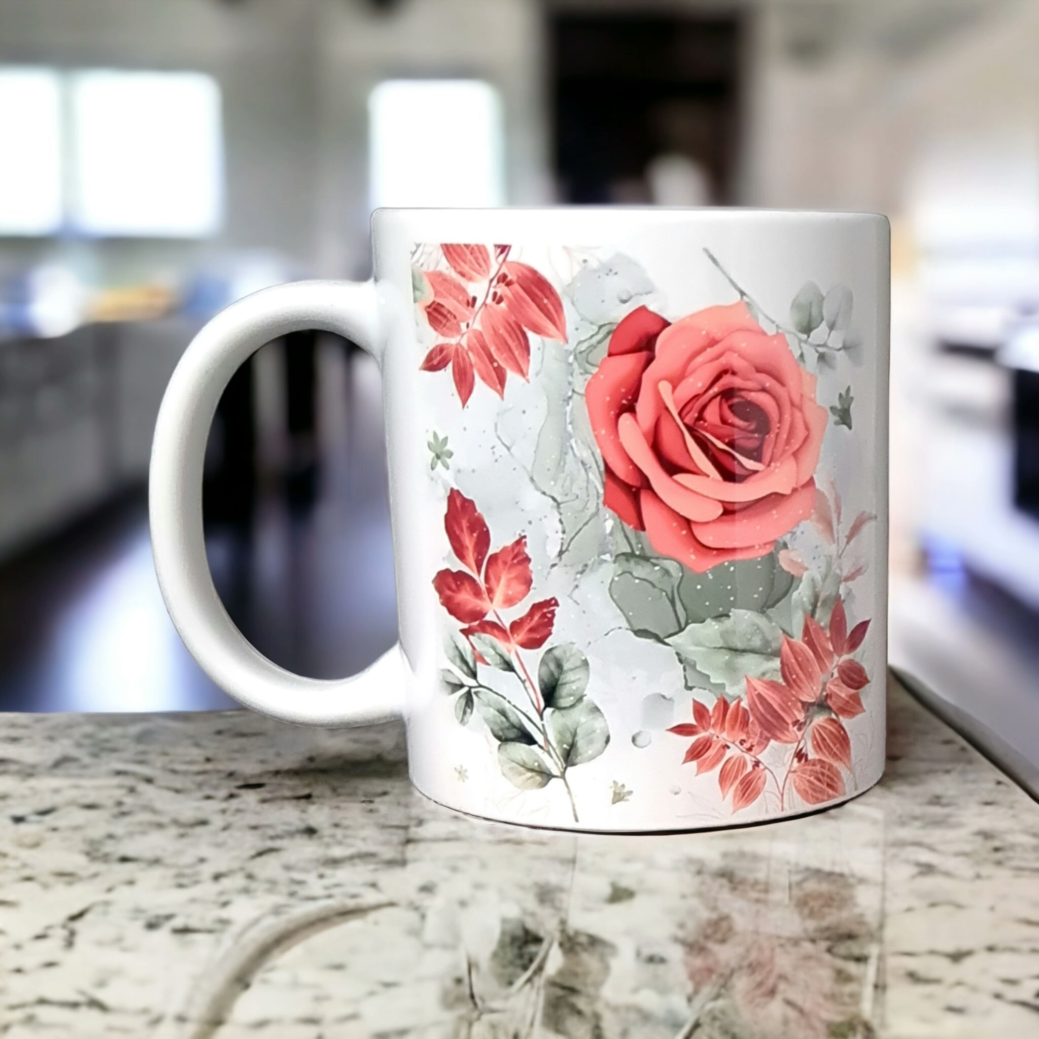 Personlig mugg med namn rosor present - www.bellebi.se