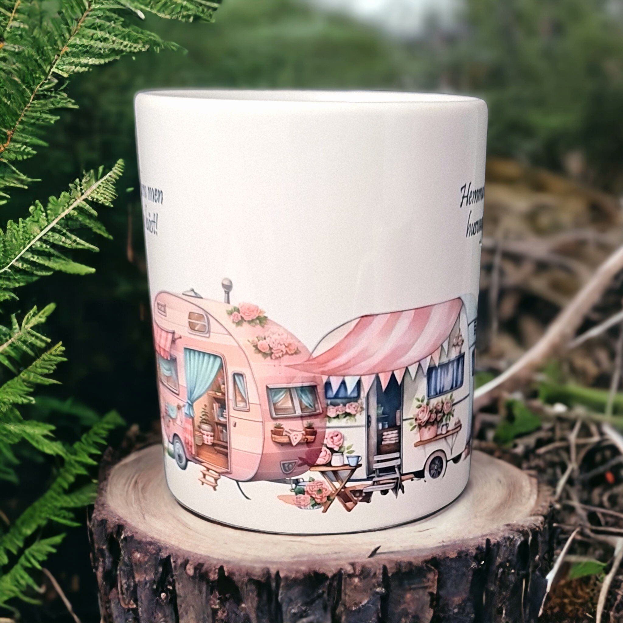 Mugg husvagn sommar semester text present - www.bellebi.se
