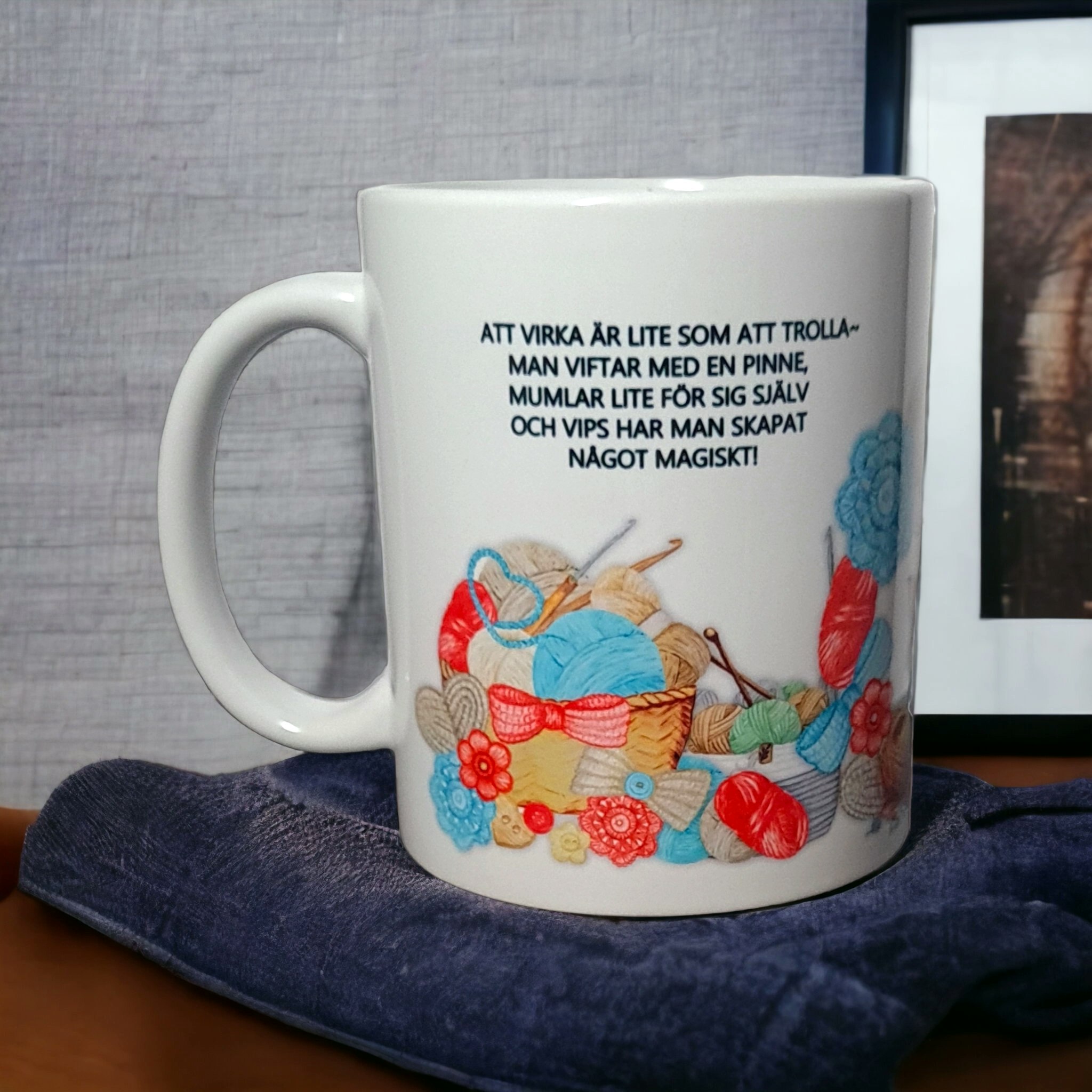 Mugg med text virkning virka present - www.bellebi.se