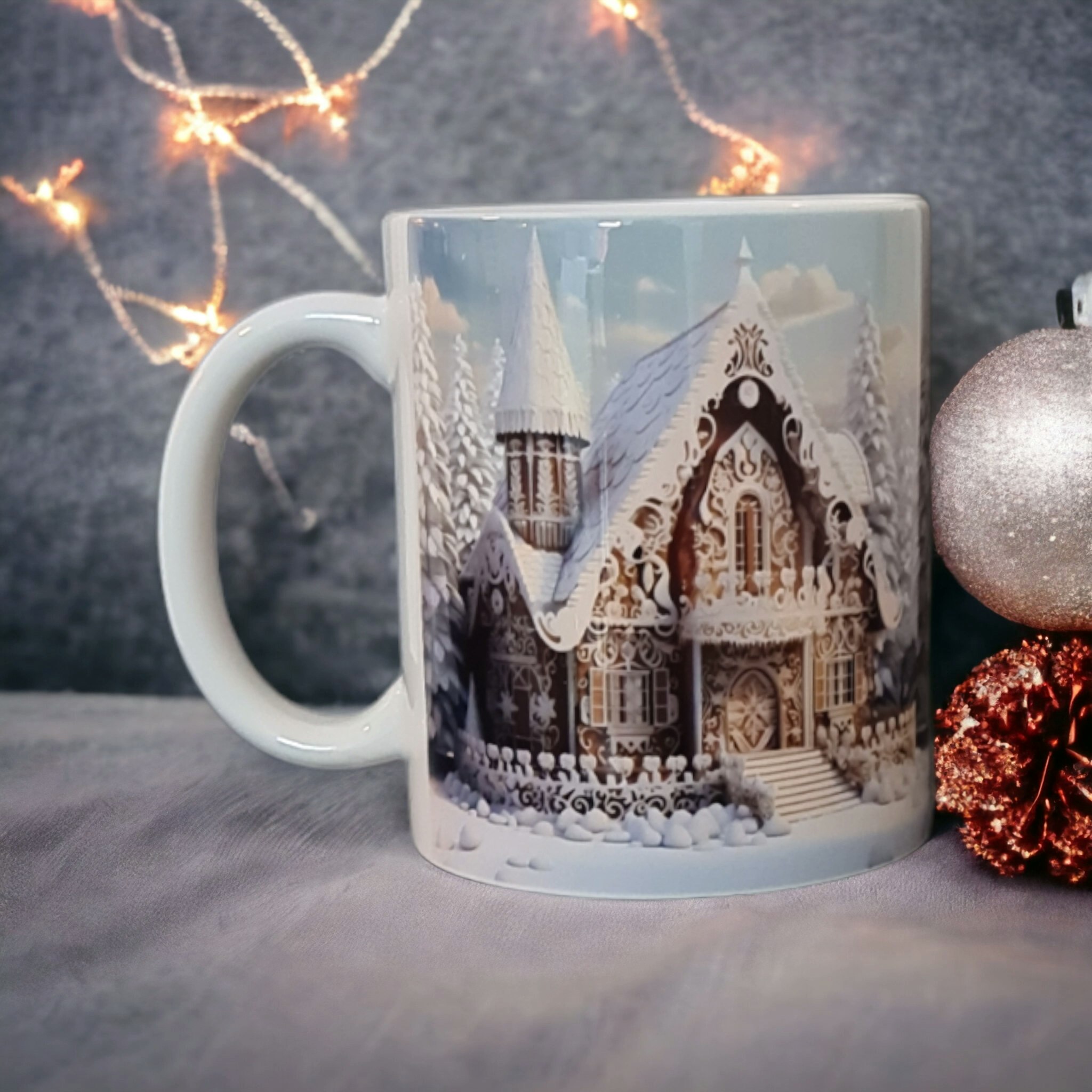 Mugg Jul julmotiv tomte present - www.bellebi.se