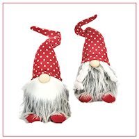 Tomte med prickig luva