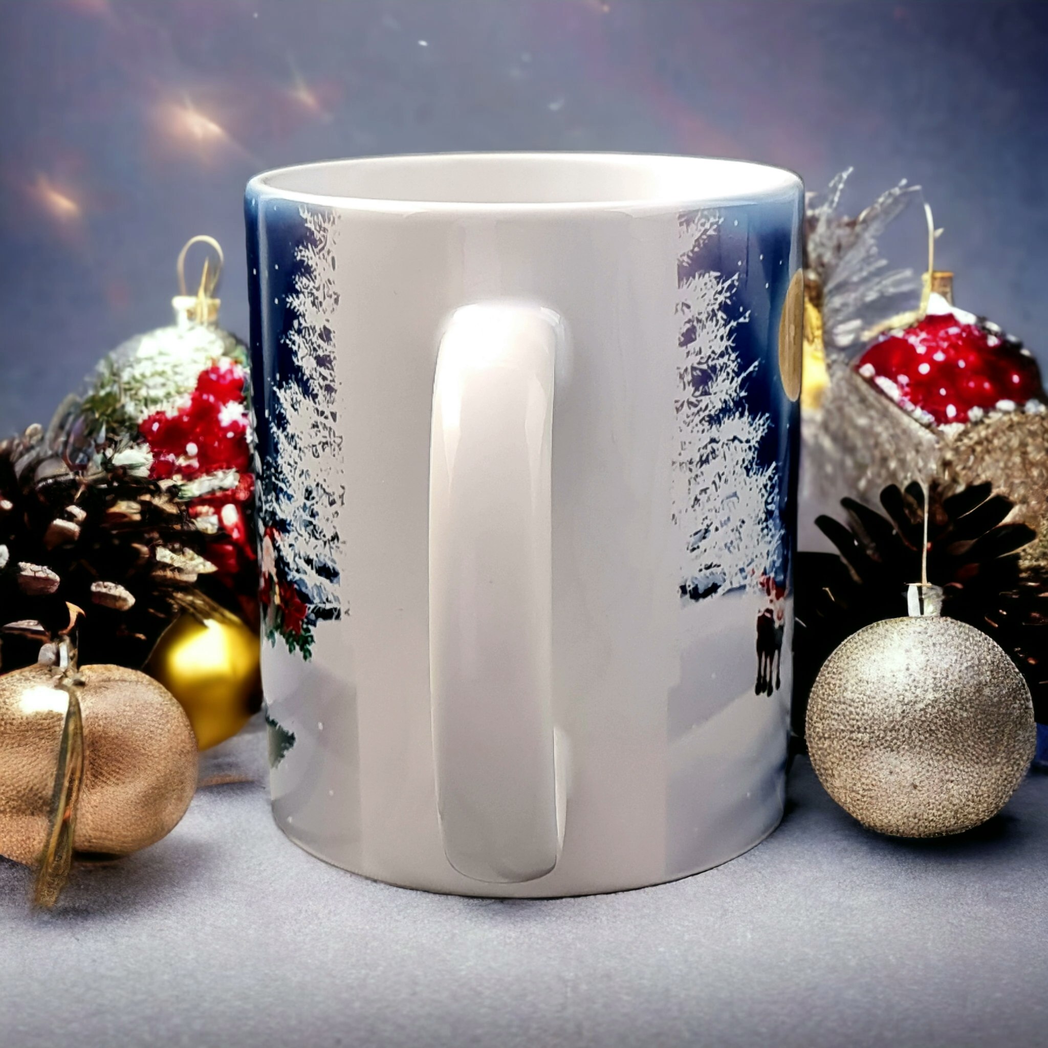 Mugg Jul julmotiv tomte text present - www.bellebi.se
