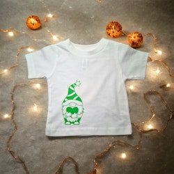 T-shirt med grön tomte, 3-6 månader
