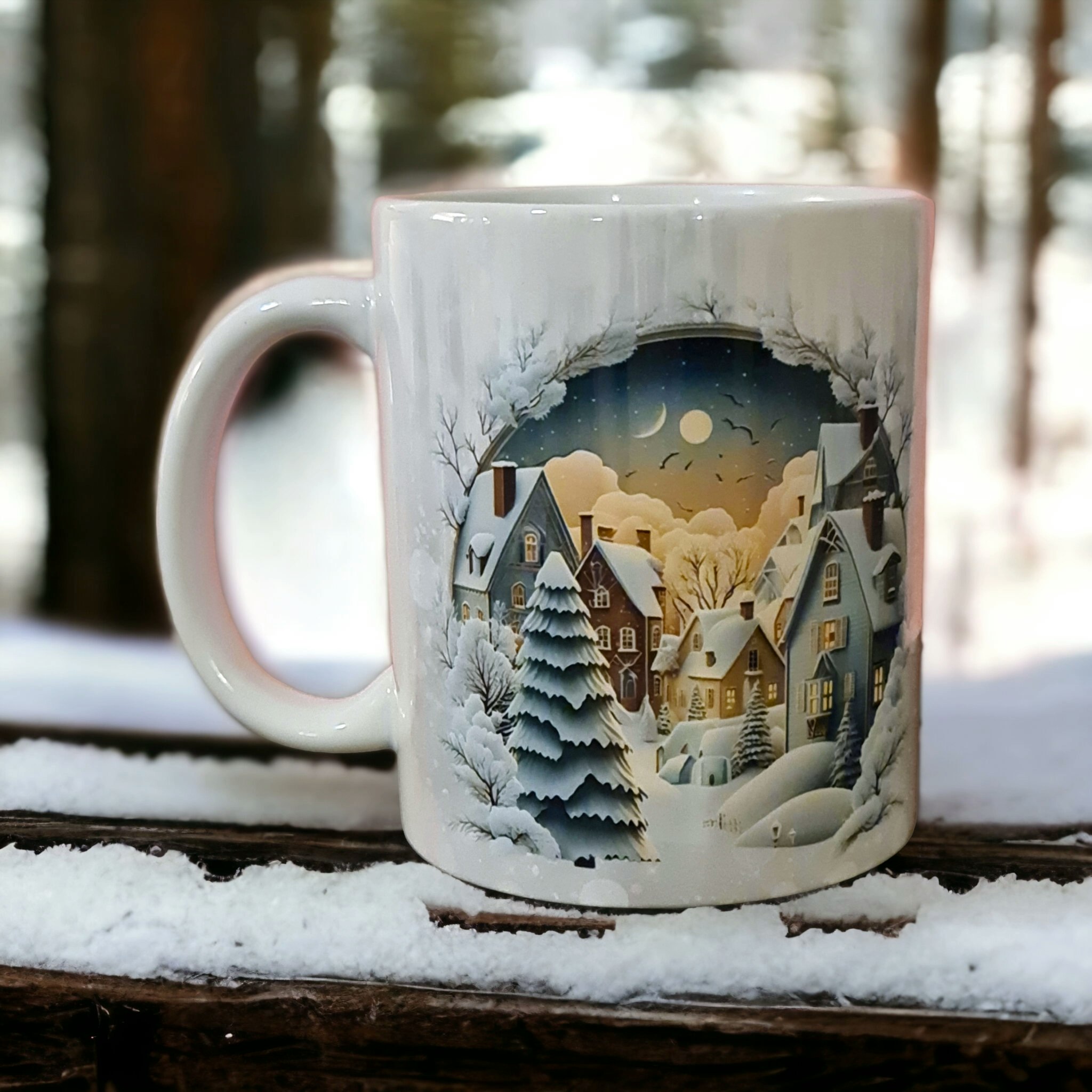 Mugg Jul julmotiv tomte text present - www.bellebi.se