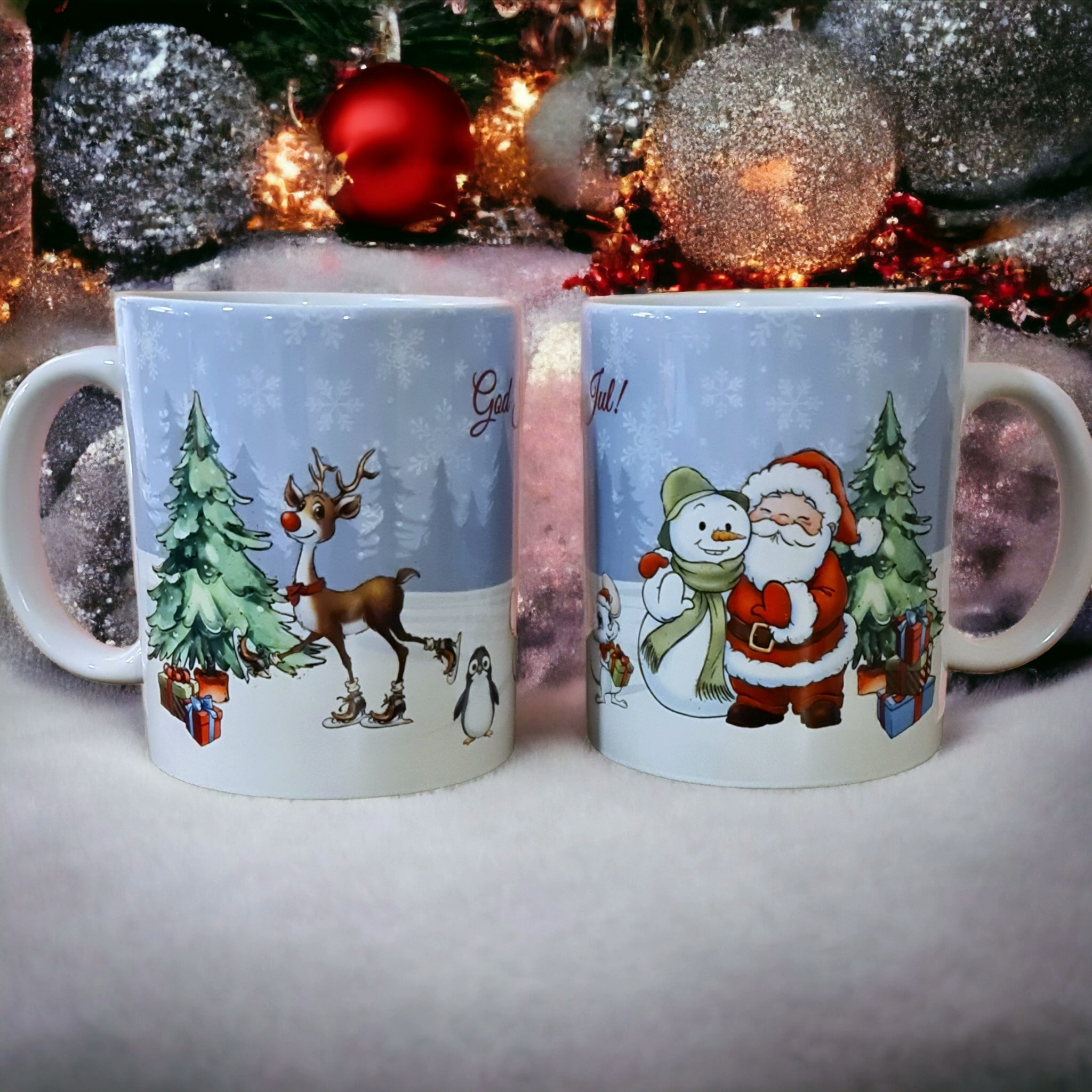 Mugg Jul julmotiv tomte present - www.bellebi.se