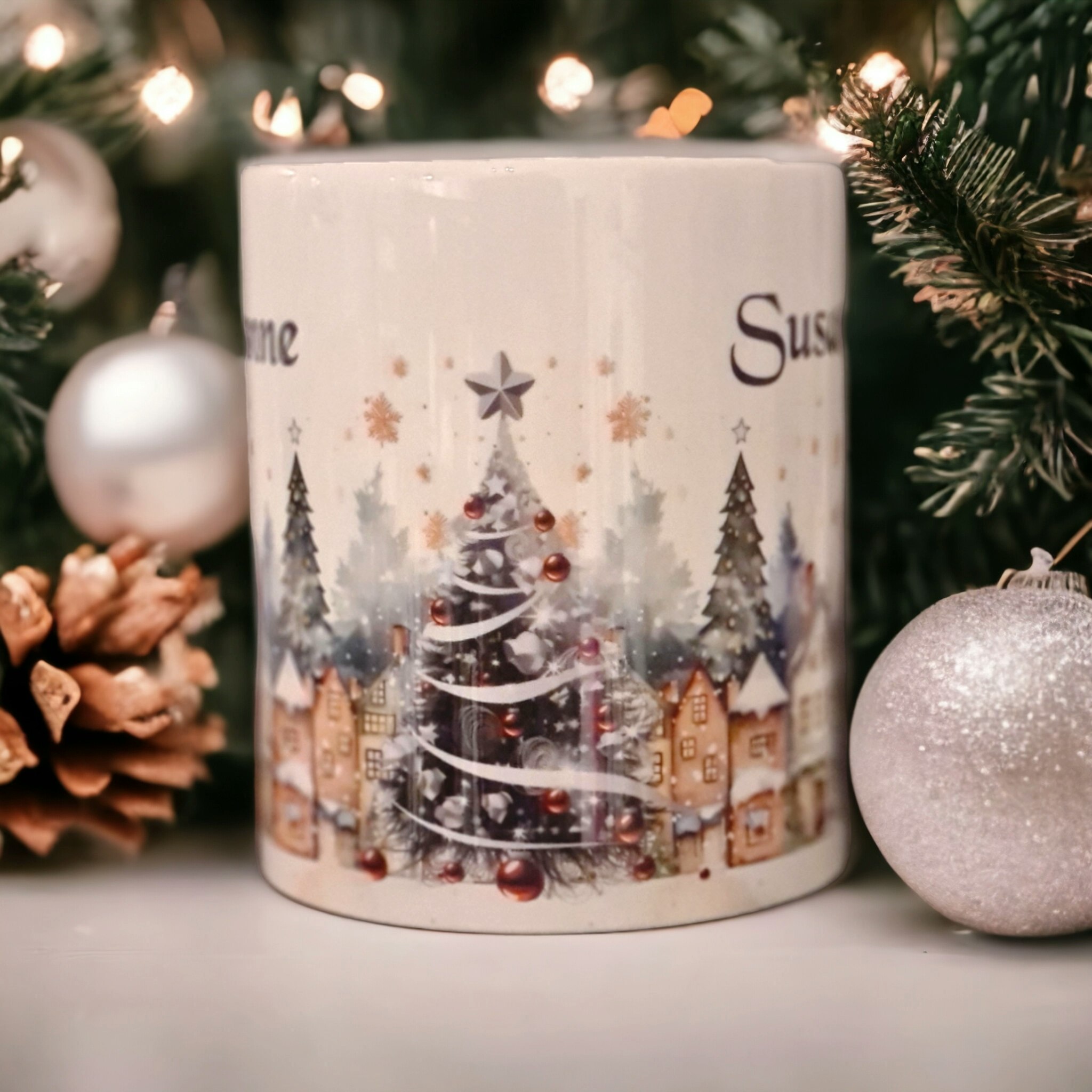 Personlig mugg med namn jul julklapp - www.bellebi.se