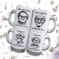 Mugg "Grinig surkärring?"