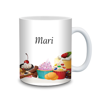 Personlig mugg med fikabröd och namn