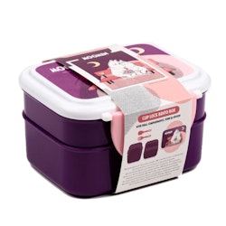 Lila/Rosa Bento lunchlåda med Mumin och Snorkfröken