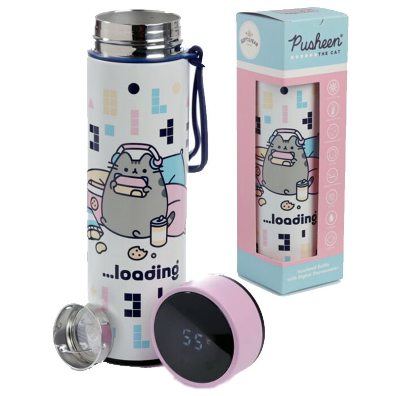 Pusheen The Cat  - Värmeisolerad flaska med digital termometer