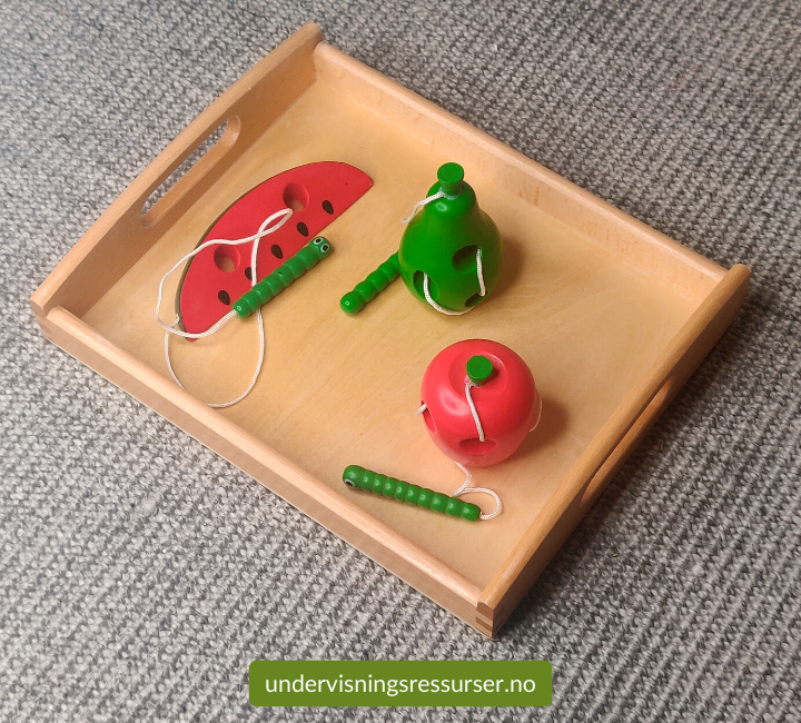 Taktile leker, sett 3 deler - eple, vannmelon og pære